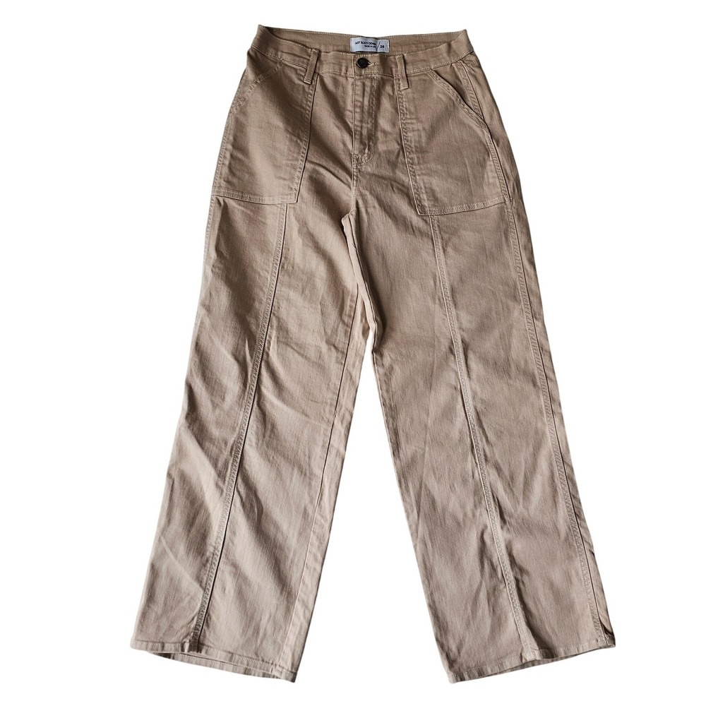 Just Black Denim Tan Wide Leg Utility Pants High Rise Khaki BP439J Womens 28‎